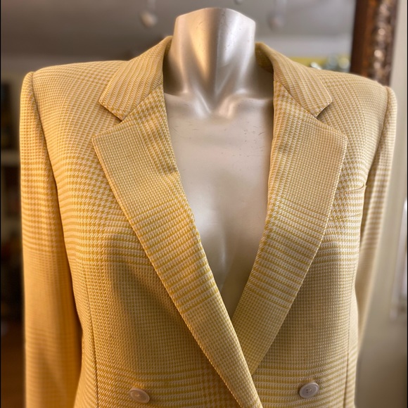 Burberry Suit Jacket and Skirt Set Authentic Vintage 80s Size 42 Silk and Wool - Picture 10 of 16